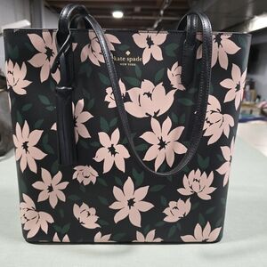 Kate Spade Black and Pink Floral Tote Bag